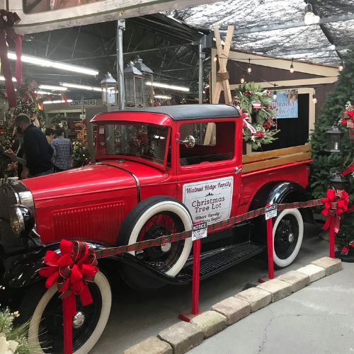 Christmas decor and supplies on display inside of Walnut Ridge.
