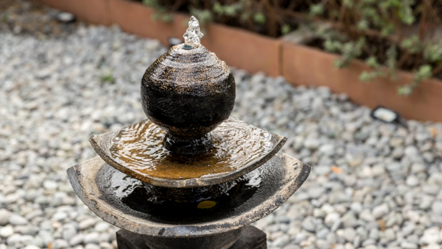 A close-up of a water fountain.